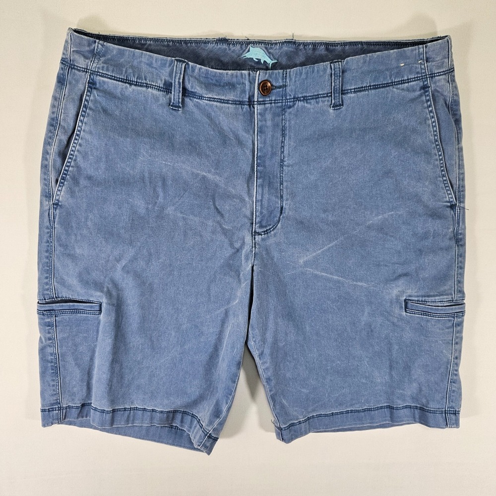 Tommy Bahama‎ Men's Chino Shorts Blue Stretch Cotton Tencel Spandex 38 / 10"